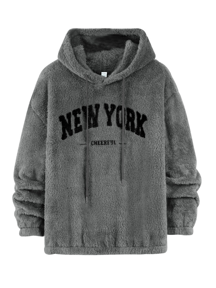 Dame Krammende Fleece-Hoodie med afslappet skrift Stilla