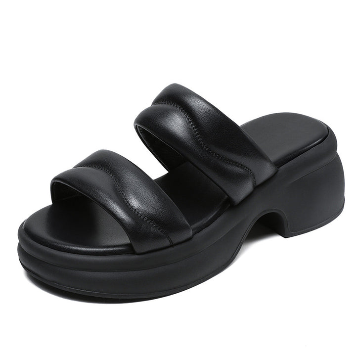 Dame Stilfulde Krydsseler Plateau Sandaler Stilla
