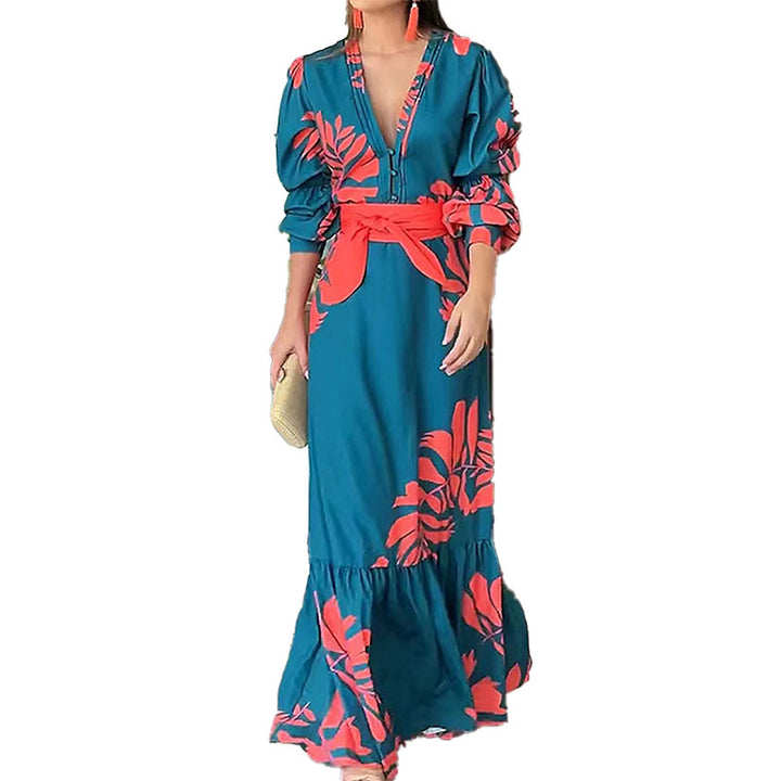 Damer maxi kjole med elegante blomster mønstre Stilla