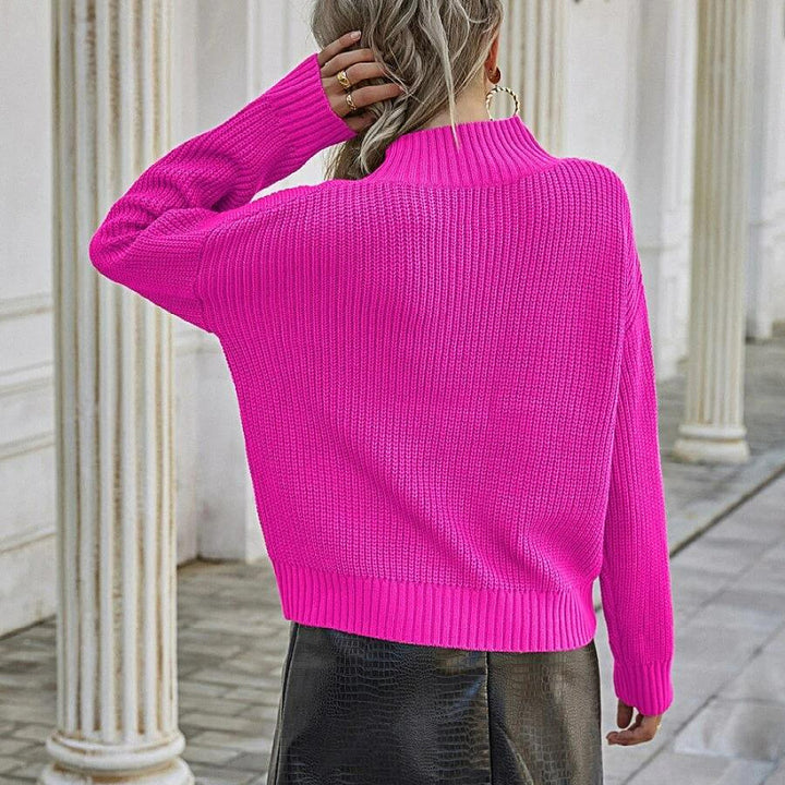 Dame strikpullover med stilfuld rullekrave og oversized snit Stilla