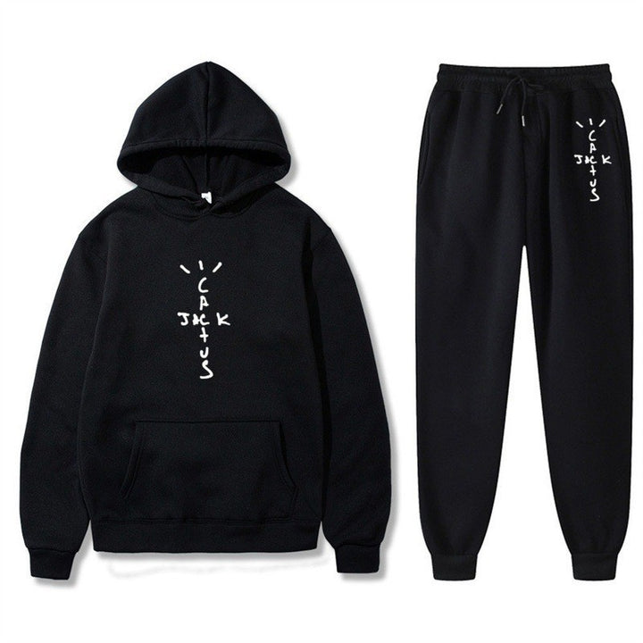 Dame Hoodie og Joggingbukser Sæt med Kreativ Bogstaver Skovae