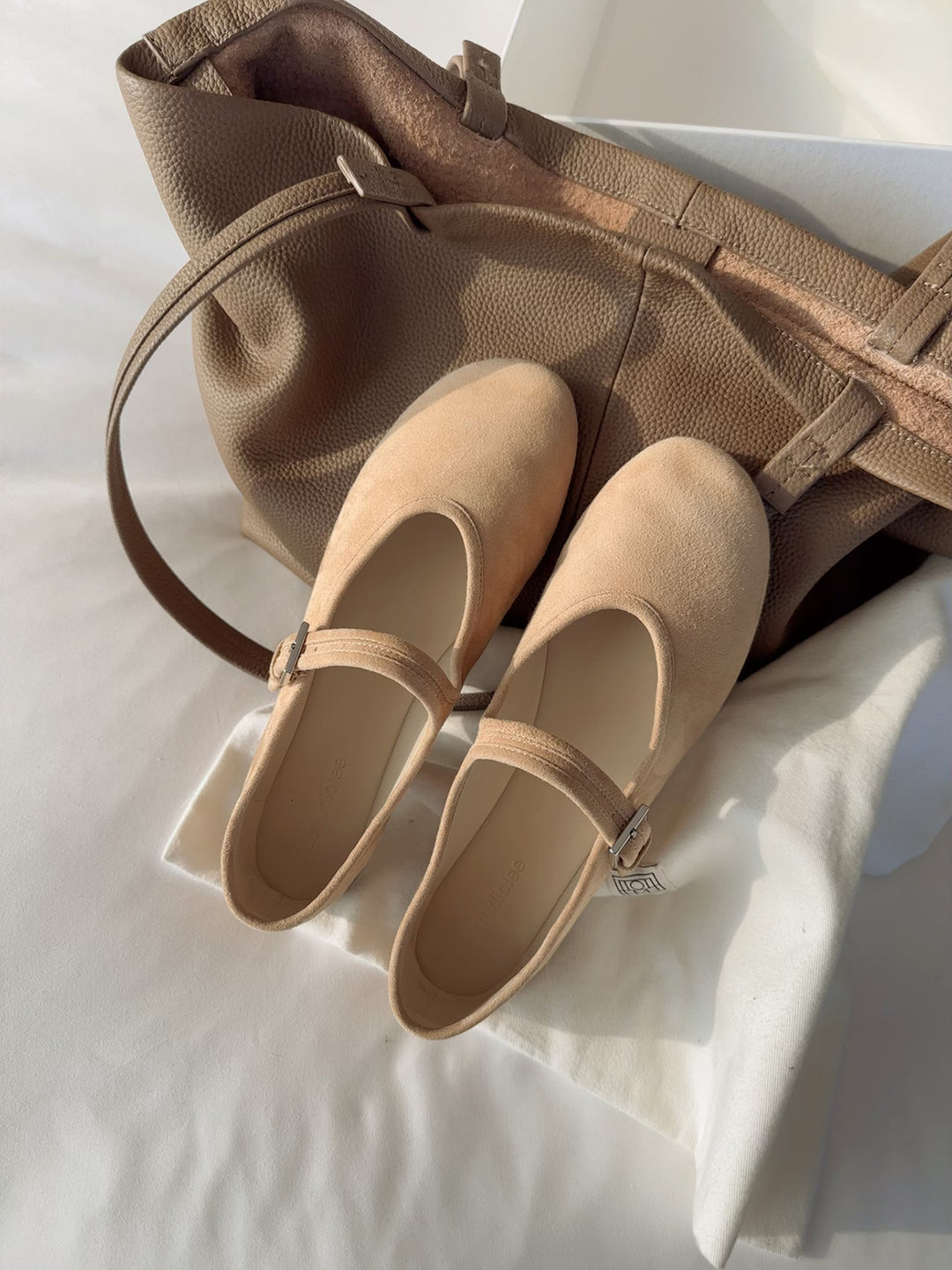 Dame Klassiske Mary Jane Ballerina Flats med justerbar rem Stilla