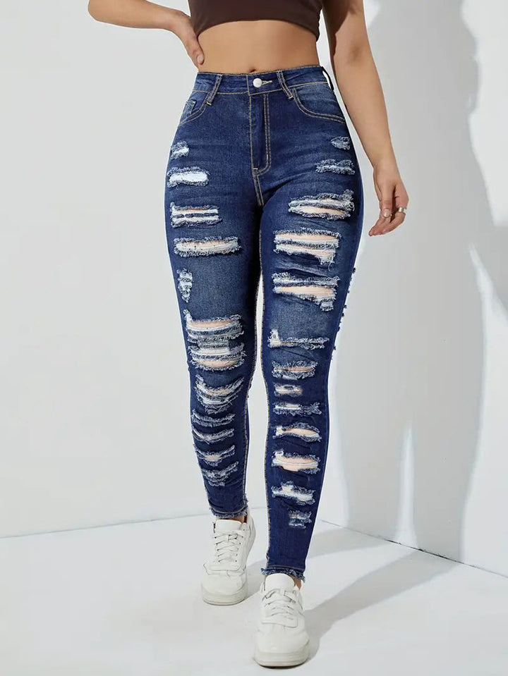 Kvinder Revne Højtaljede Skinny Jeans Stilla