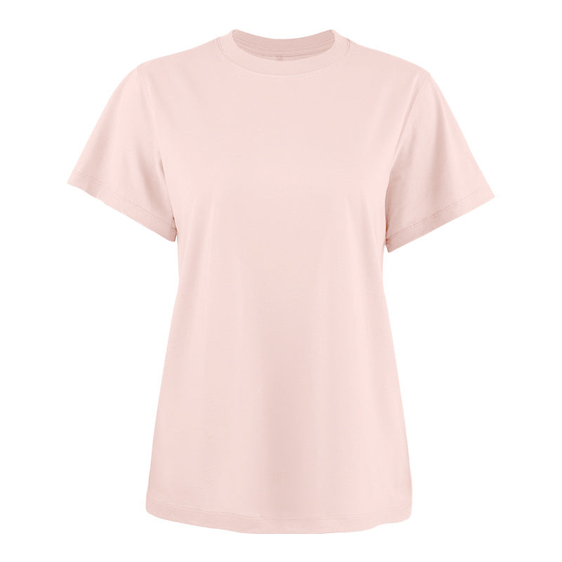Dame Basis T-shirt i høj kvalitet bomuld med rund halsudskæring Stilla