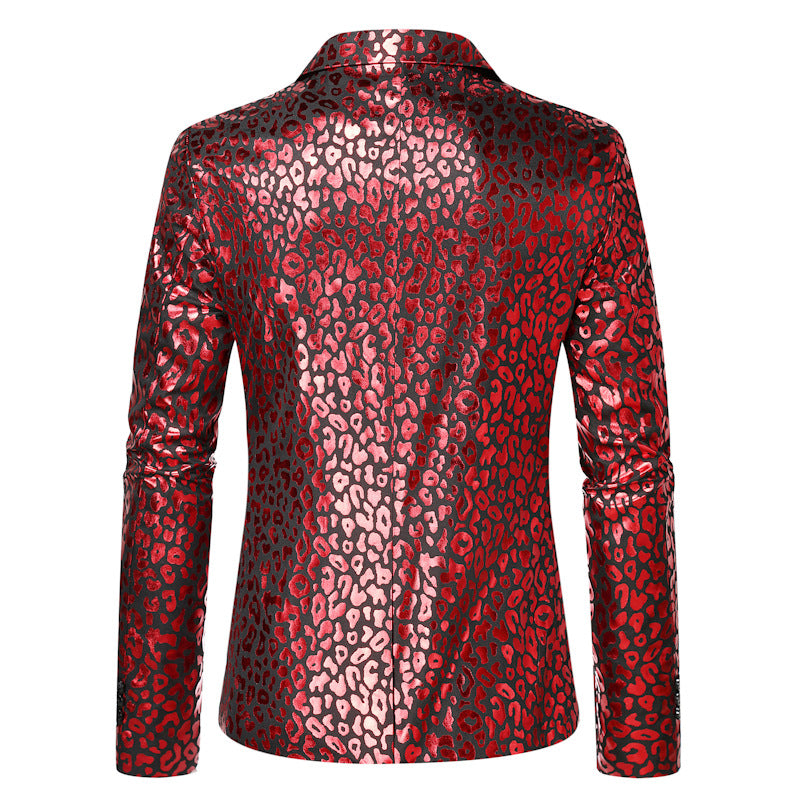 Stilfuld leopardprint-blazer til herrer Stilla