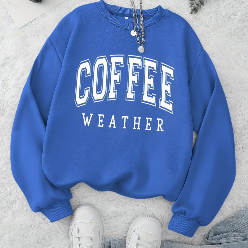 Kvinders sweatshirt med et fashionabelt Coffee Weather print Stilla