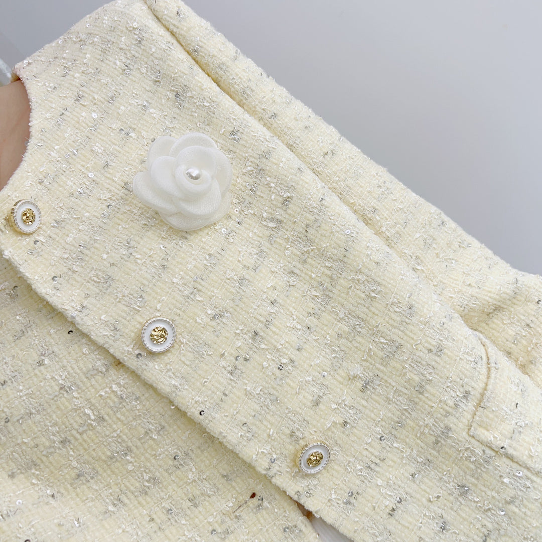 Dame Elegant Tweedjakke med dekorative knapper og mode detaljer Stilla
