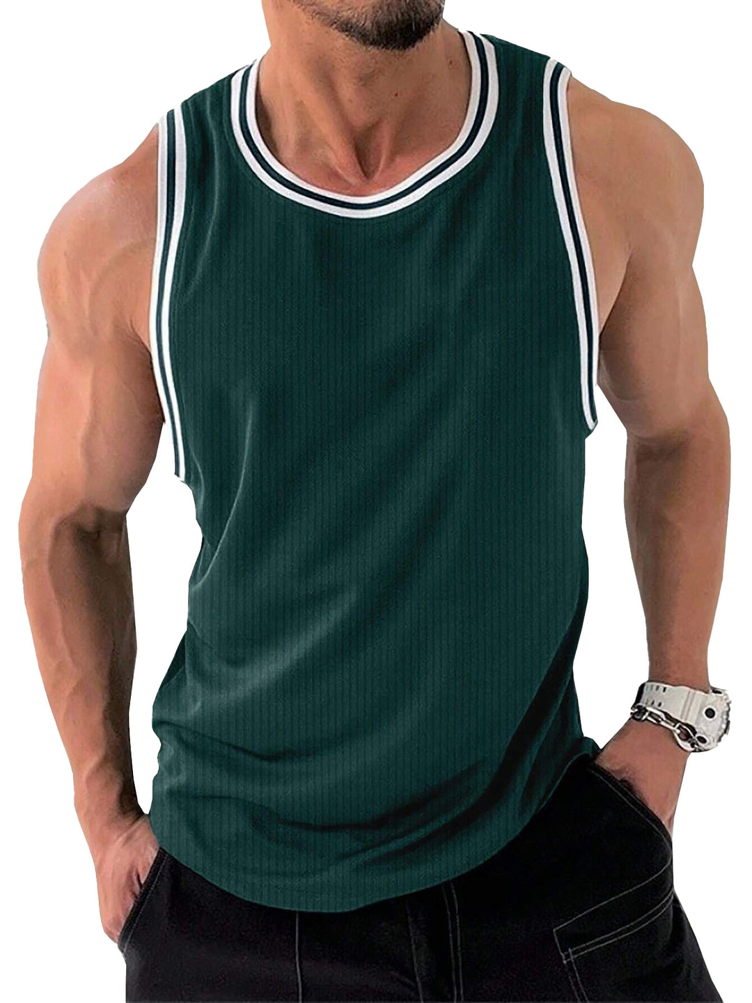 Herrernes Sporty Fitness Tanktop med åndbart materiale Stilla