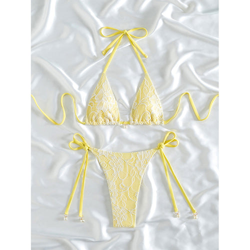 Dame Elegant Spids-Bikini-Sæt med justerbare stropper Skovae