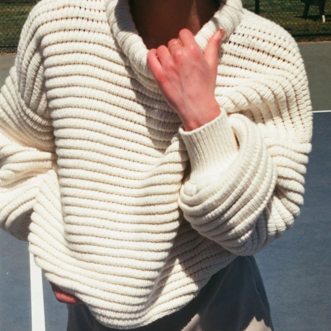 Dame moderigtig oversized sweater med struktur Stilla