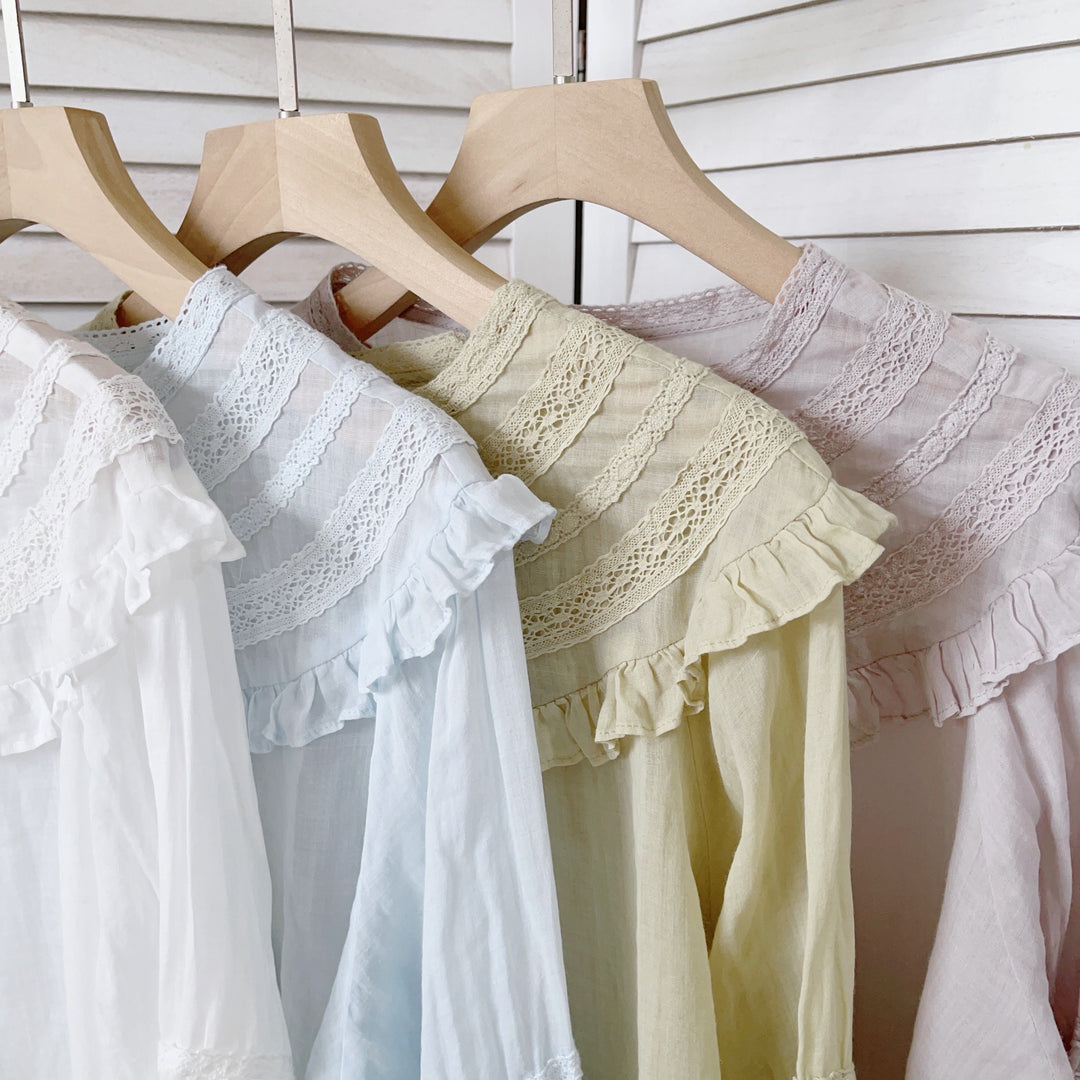 Dame Elegant Ruffle Shirt Med Knap Stilla