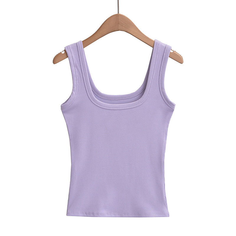 Dame hverdag tanktop med blødt materiale og moderne U-udskæring Stilla