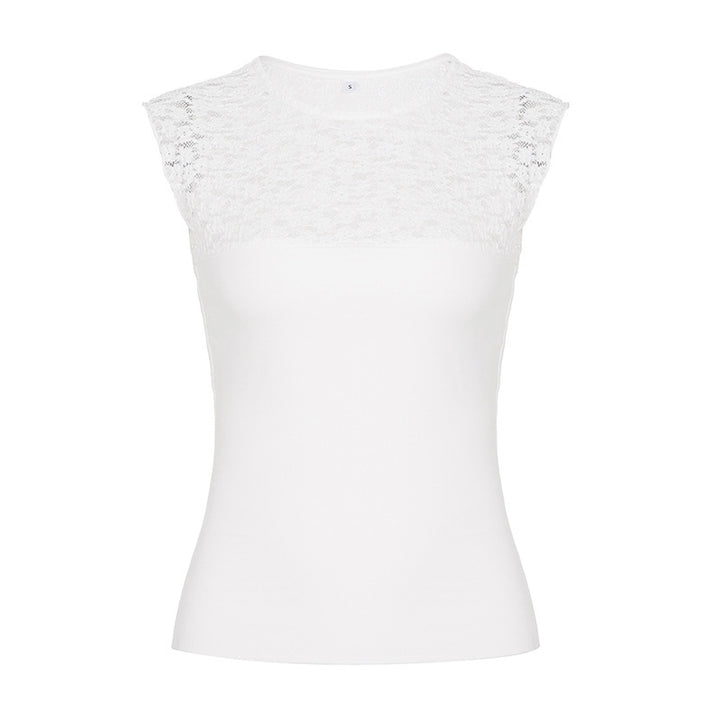 Damer spids Cami-top med stilfuldt design og fine accenter Skovae
