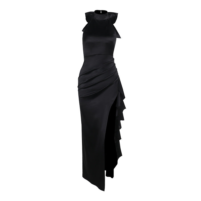 Dame Elegant Højskåret Halter Maxikjole Stilla