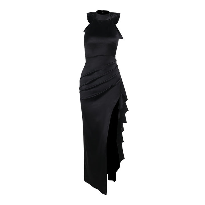 Dame Elegant Højskåret Halter Maxikjole Stilla