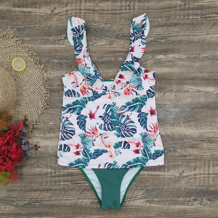 Dame to-delt bikini sæt med legende blomsterdesign og komfortabel underdel Stilla