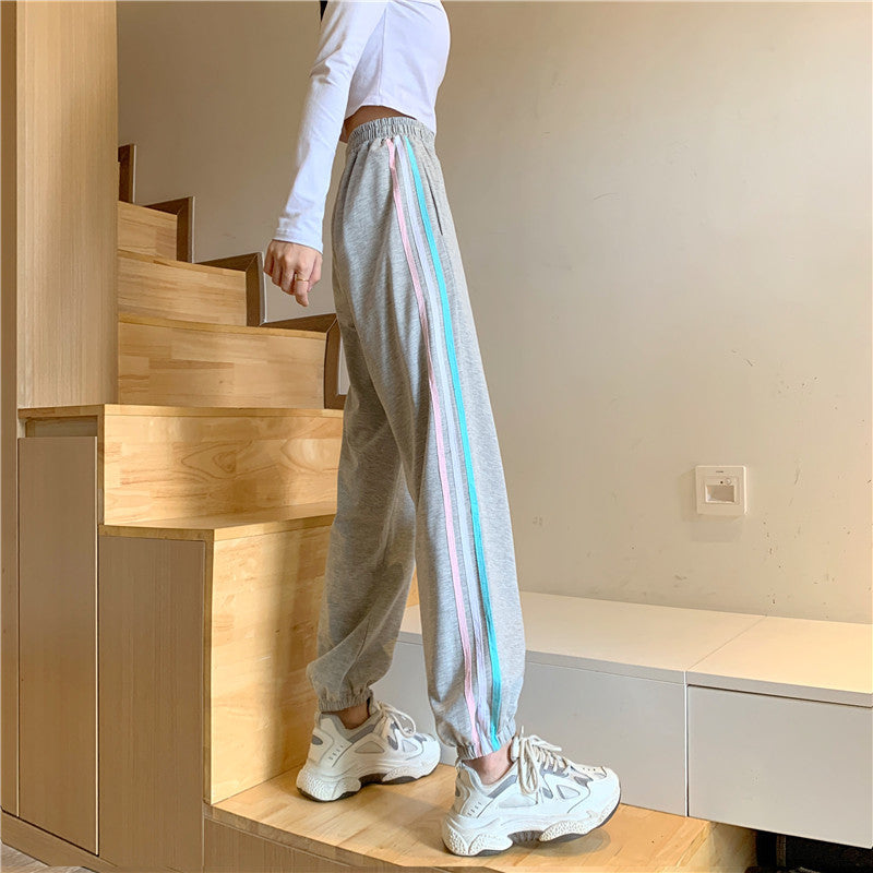 Dame sporty joggingbukser med stilfulde sideindsatser Stilla