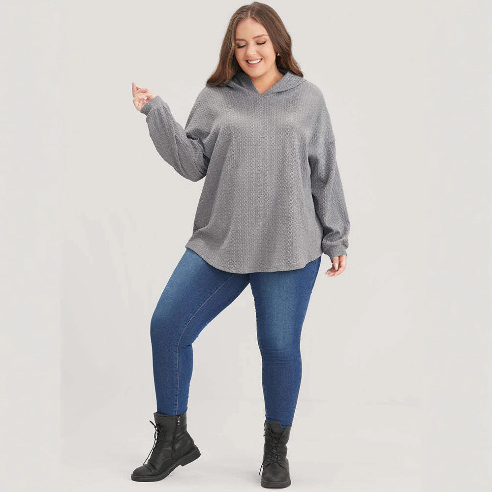 Kvinders casual hoodie med tekstureret design Stilla