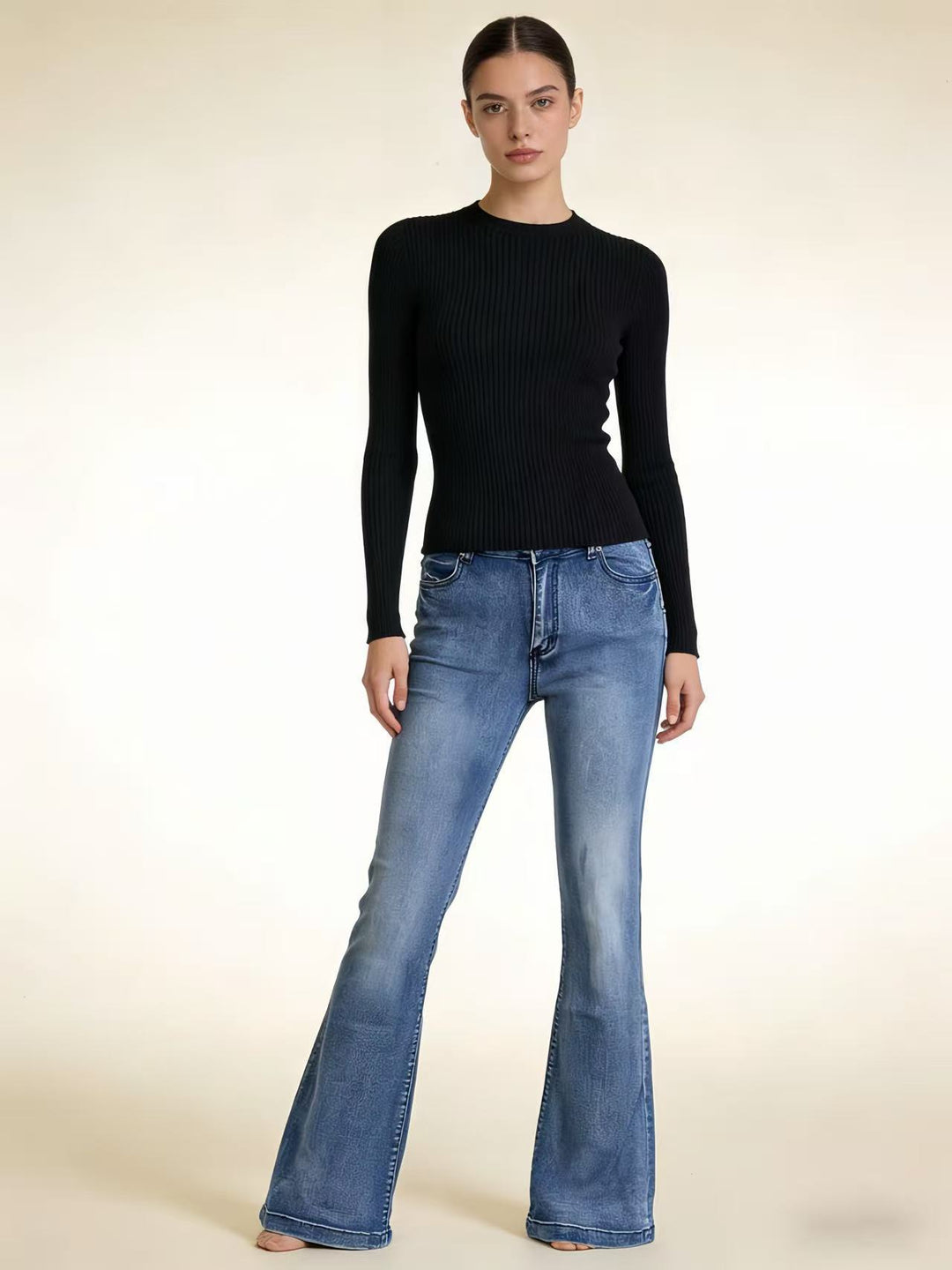 Damer elegant cropped top med puffærmer og vintage broderi Skovae