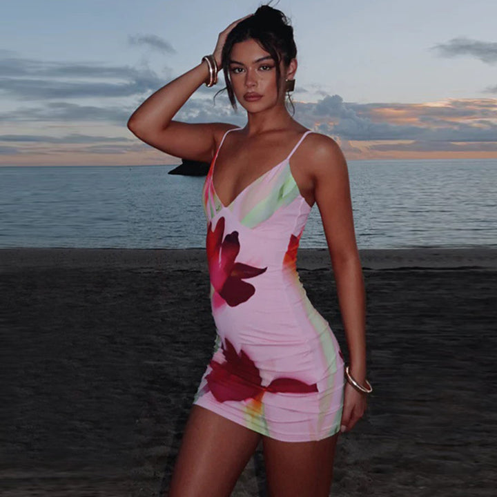 Dame Floral Motiveret Sommerkjole Stilla