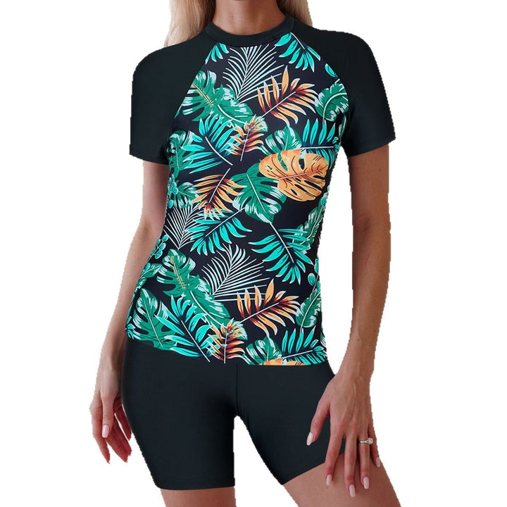 Dame Rashguard-sæt med moderne blomsterdesign og sporty pasform Stilla