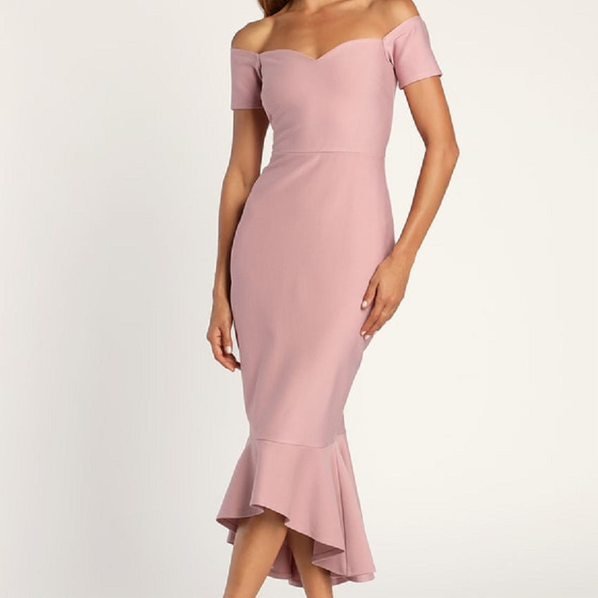 Damer Figurtilpasset Off-Shoulder Kjole med voluminøst Slør Stilla