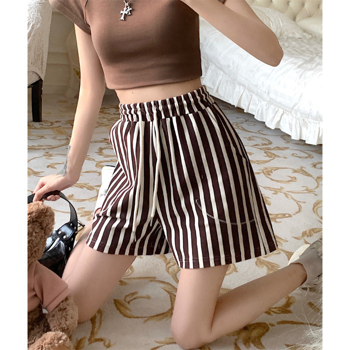 Femme Stribet Løs Pasform Lounge Shorts Stilla