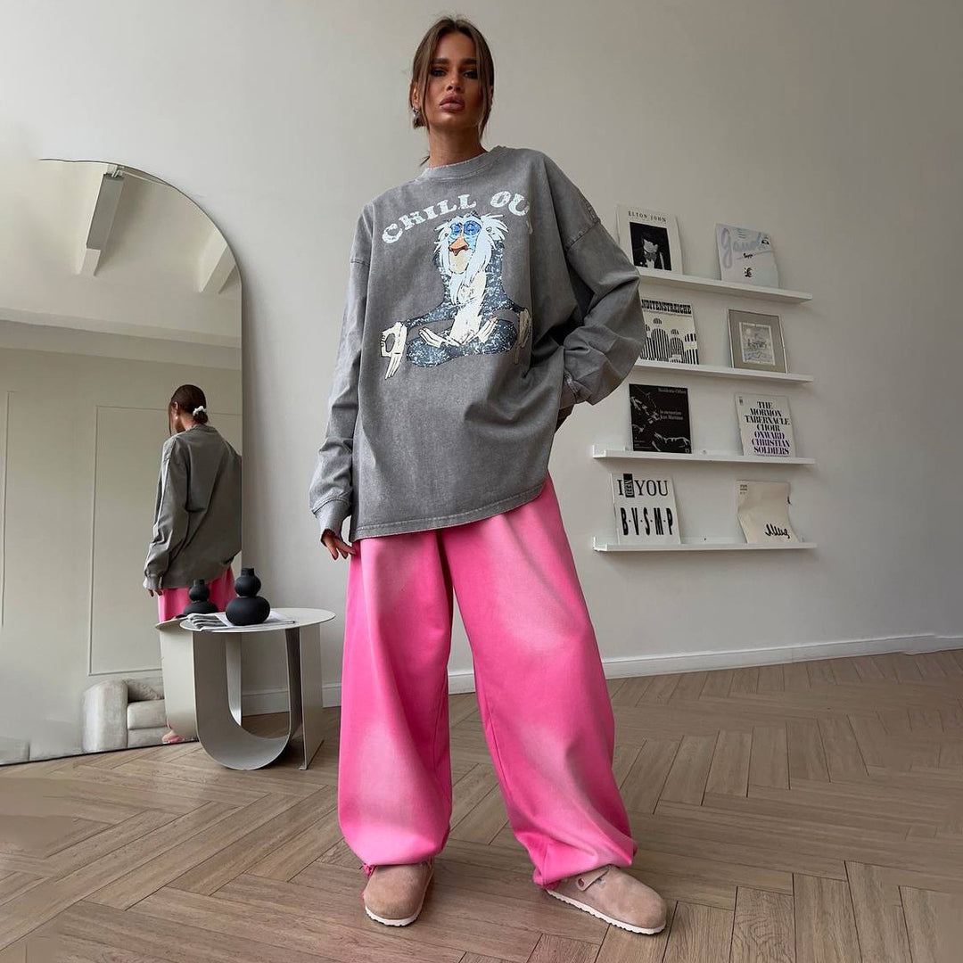 Kvinders afslappede sweatshirt med alsidigt grafisk print Stilla