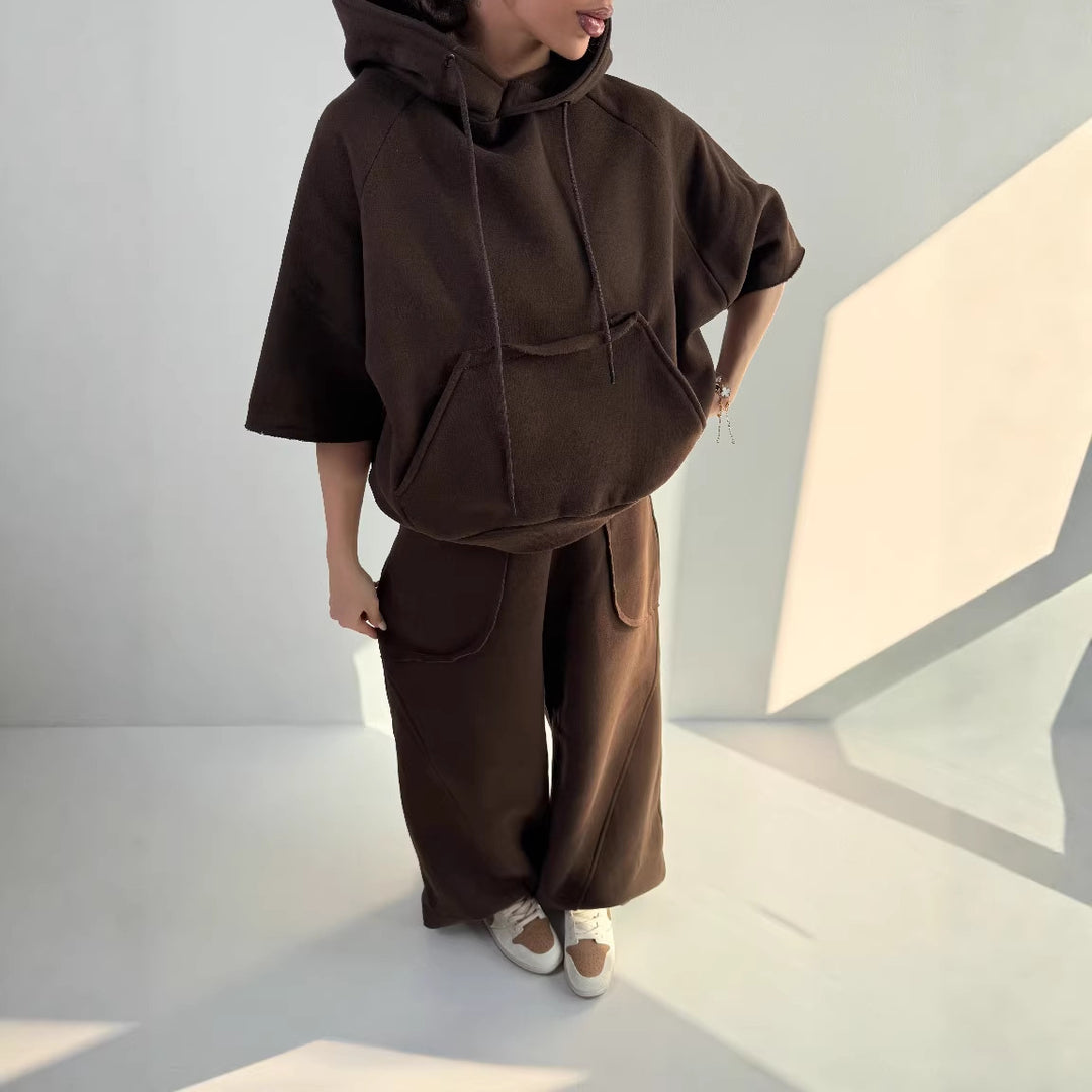 Kvinder Oversized Hætte sweater med Kænguru Lomme og Elastisk Bund Skovae