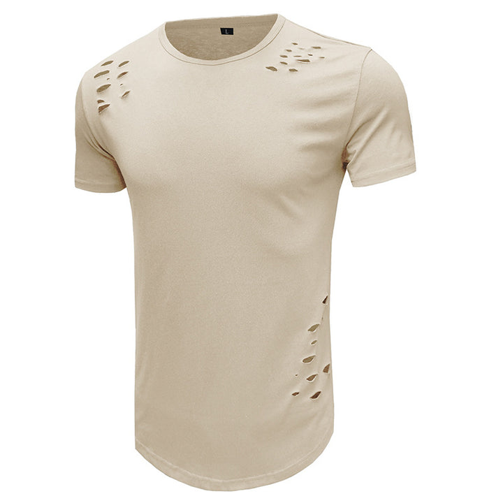Herrer moderne T-shirt med detaljerede ribber Stilla