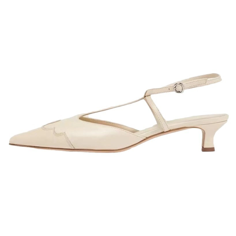 Femme Spids-tå Slingback Sko med kunstnerisk Udsnit-design Stilla