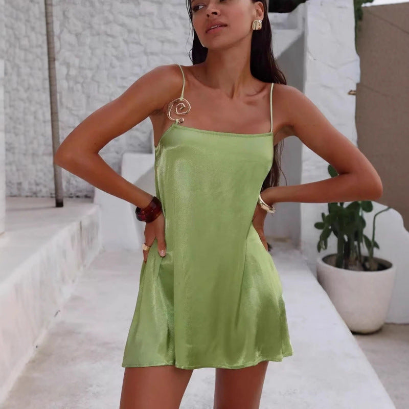 Kvinder minimalistisk slipkjole med spiral-detalje Stilla