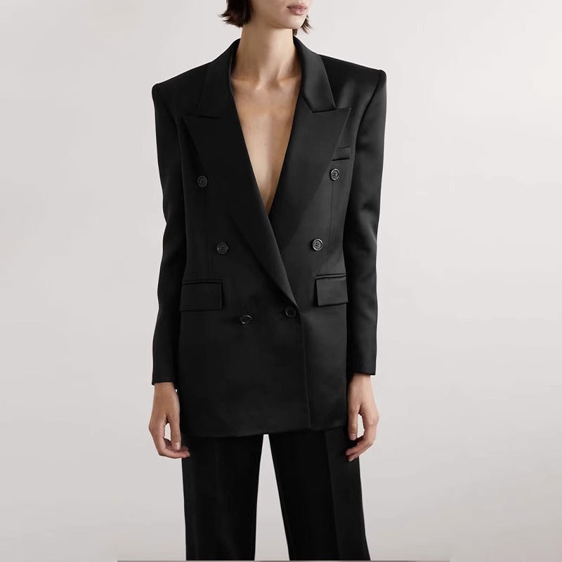 Kvinders stilfulde oversized blazer med dobbelt knap række Stilla