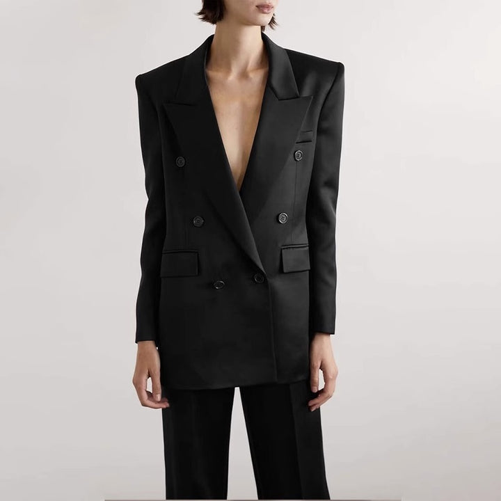 Kvinders stilfulde oversized blazer med dobbelt knap række Stilla