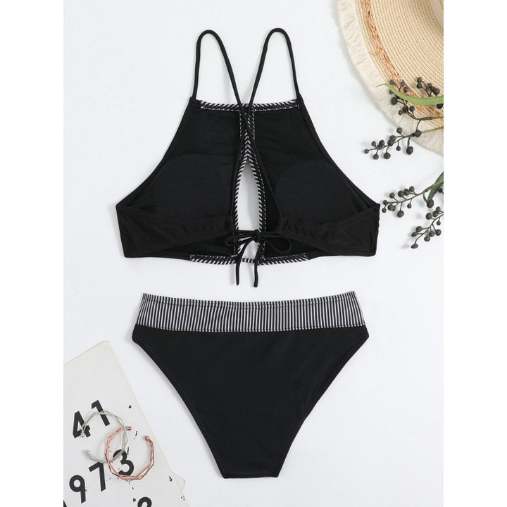 Dame Sport-Bikini med moderne stribedesign og justerbare stropper Skovae