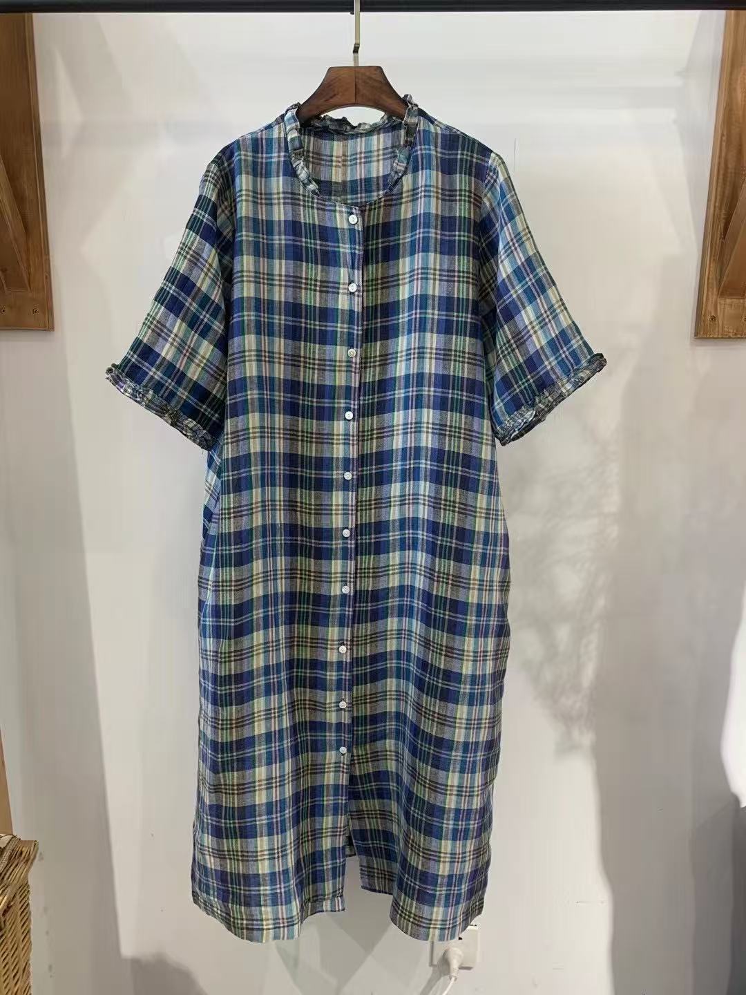 Femme Casual Rutig Midi Kjole Stilla