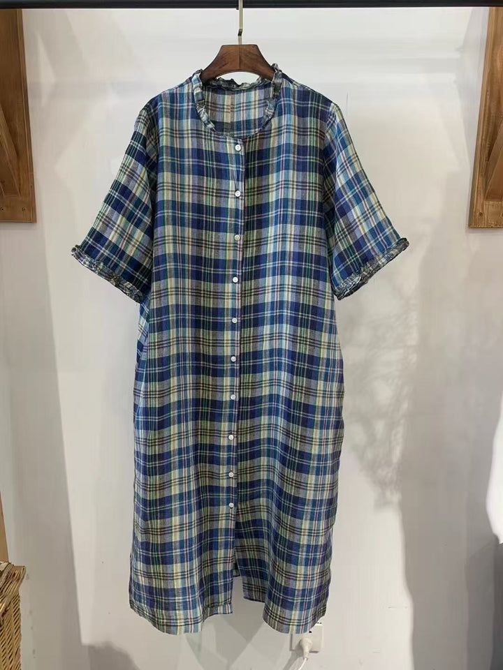 Femme Casual Rutig Midi Kjole Stilla