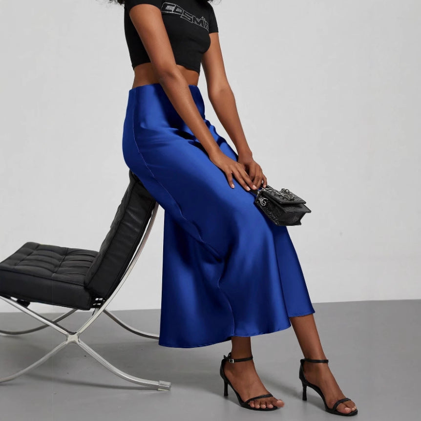 Dame Elegant Satin Maxi Skirt Stilla