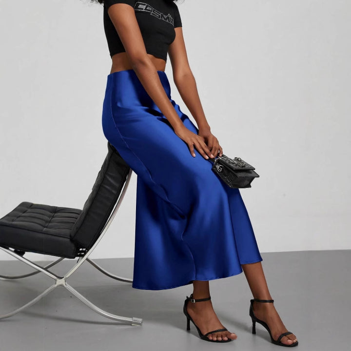 Dame Elegant Satin Maxi Skirt Stilla