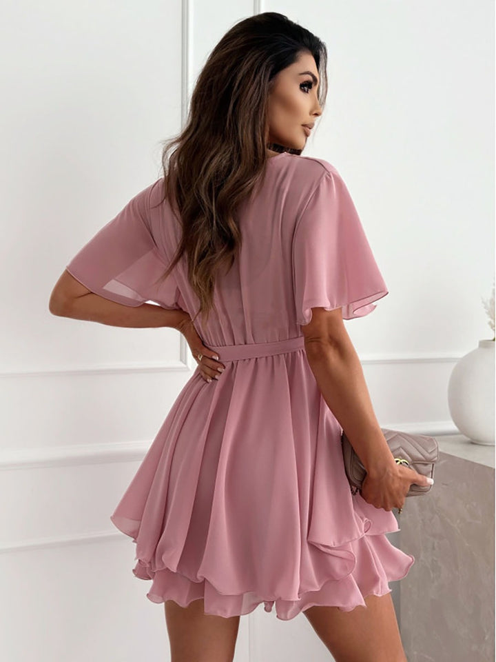 Dame Elegant Wrap Mini Kjole Stilla