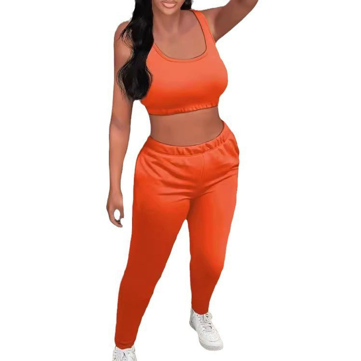 Dame Sporty To-dels Sæt med Crop Top og Leggings Stilla