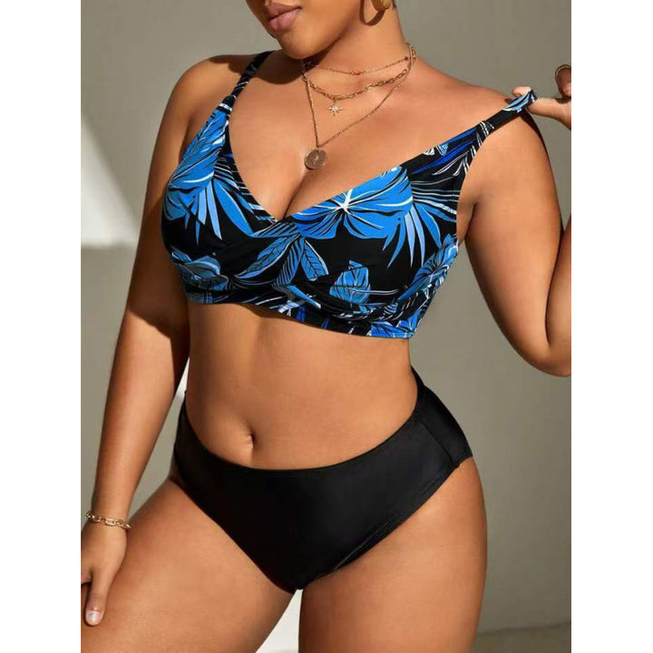Dame Bikini-top med dyb V-udskæring og blomstret design Skovae