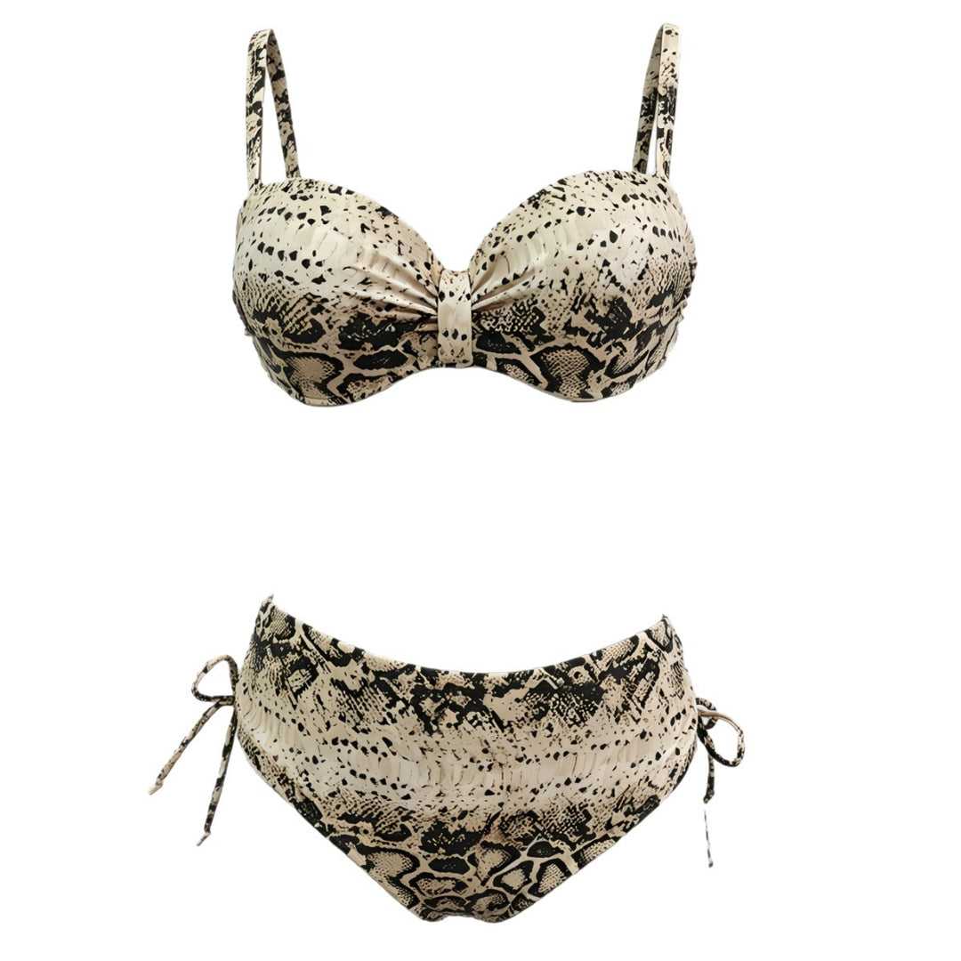 Dame Højskåret Slangeprint Bikini Skovae