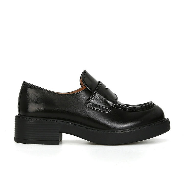 Femme Classic Penny Loafers med Chunky Heel Stilla