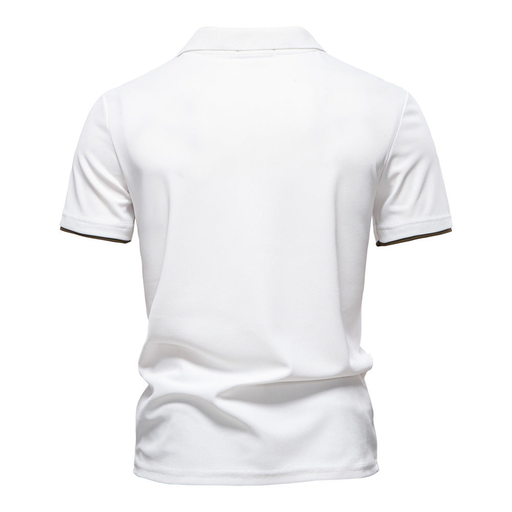 Herrer Poloshirt med moderne farveblokdesign og højkvalitets bomuldsblanding Stilla