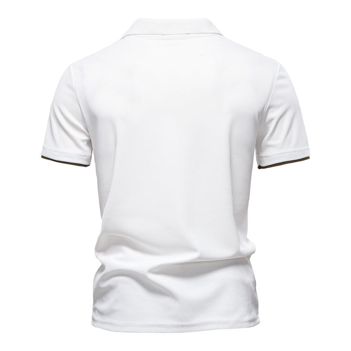 Herrer Poloshirt med moderne farveblokdesign og højkvalitets bomuldsblanding Stilla