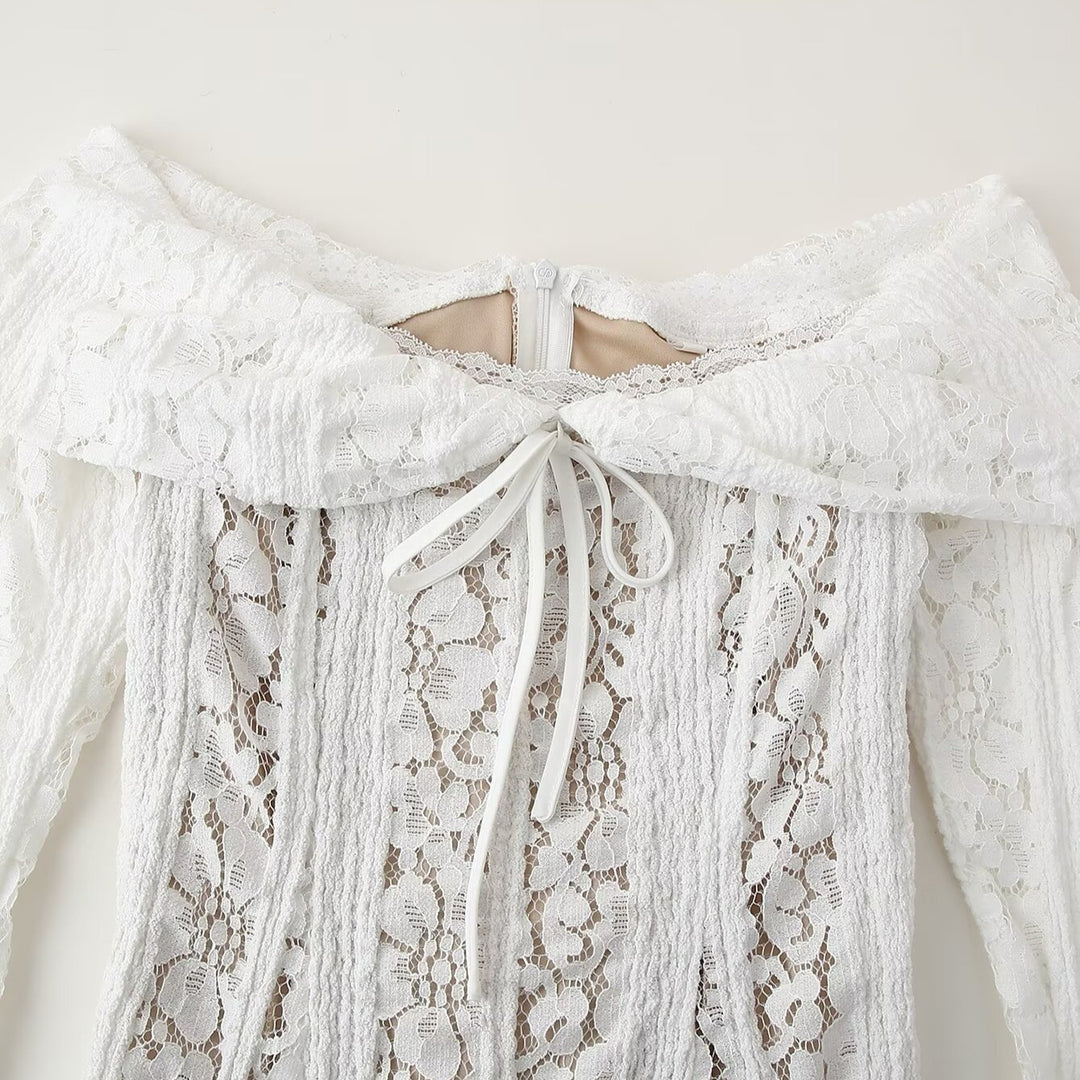 Dame Off-Shoulder Spidsbluse med klokkeærmer Stilla