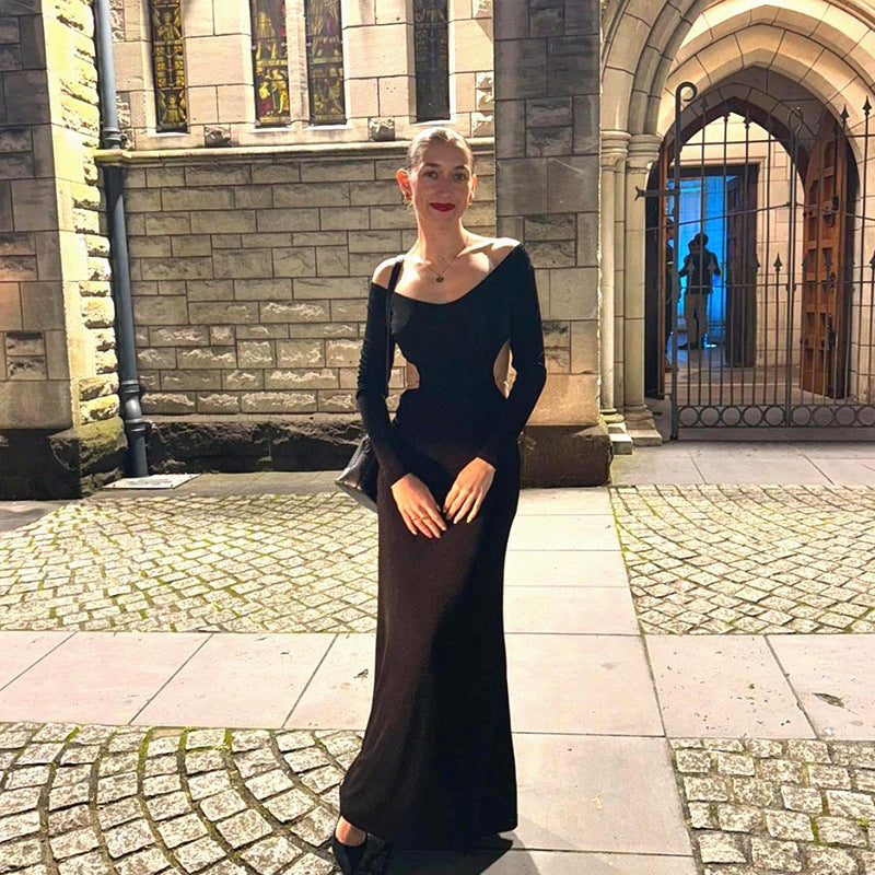 Elegant maxikjole til damer med rygfri design og smuk udsmykning Stilla