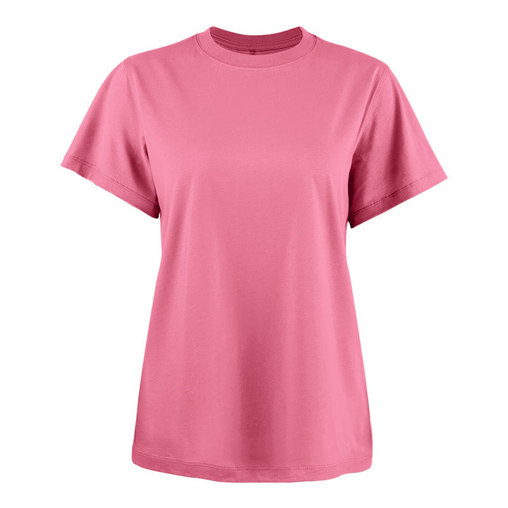 Dame Basis T-shirt i høj kvalitet bomuld med rund halsudskæring Stilla