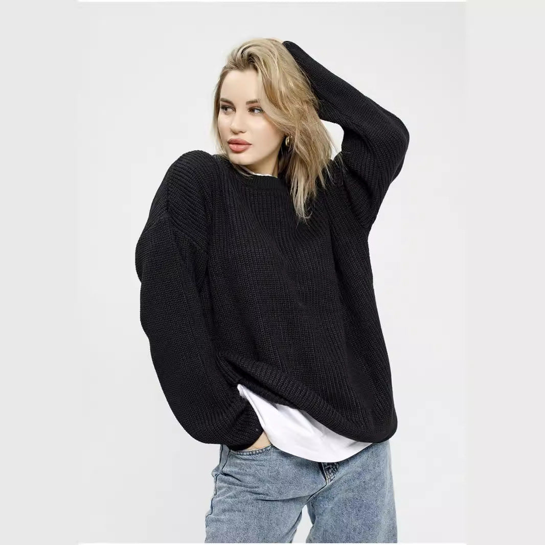 Femme Oversized Chunky Strikpullover Stilla